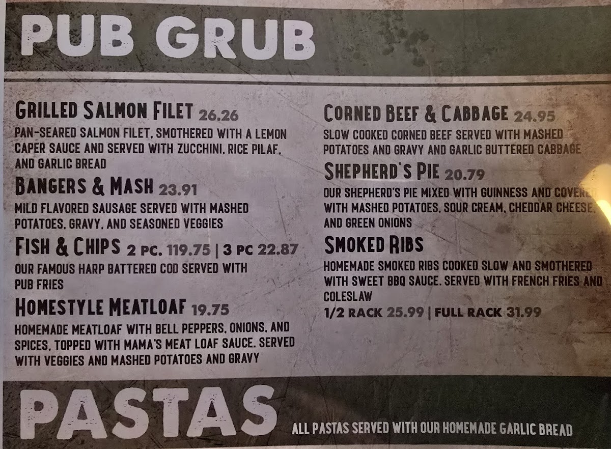 P Wexford's Pub Menu - Image 1