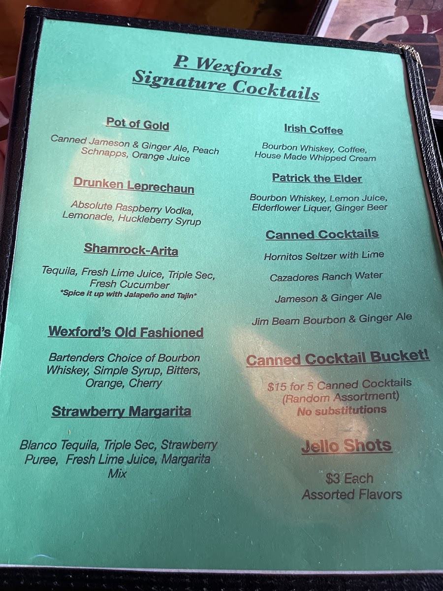 P Wexford's Pub Menu - Image 6